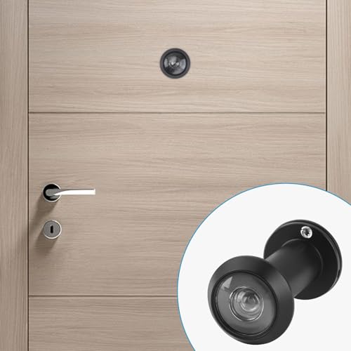Miniatura 8 de Mirilla De Puerta Con Lente Súper Angular Y Cubierta De Privacidad,Visor Para Puertas Interiores Y Exteriores,Ángulo De Visión De 220 Grados Para Diámetro 14-18mm,Grosor De Puerta 35-60mm Negro