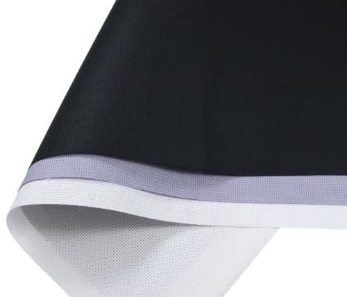 Image of KCS 3 pc of 15 inch x 18 inch(38cmx45cm) 16 Count Cross Stitch Cotton Aida Cloth Needlework Rolled Fabric Box,16CT,White+Light Steel Grey+ Black