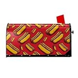 Pioyoku A Big Hot Dog Print Magnetic Mailbox Cover, Decorative Mailbox Wrap for Outside, Seasonal Outdoor Mailbox Decor for Garden, Yard & Porch