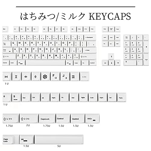 Image of GTSP 135-Key Japanese White keycaps 65 Percent XDA keycap Set for 60 Percent TKLKeyboard for Cherry Mx 87 /68 /64 /104 Mechanical Keyboard (Minimalist XDA)
