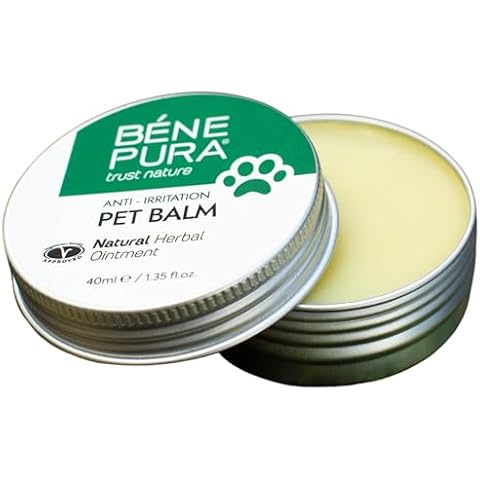BenePura Dog Paw Balm for Itchy and Irritated Skin Relief - Soothes The Paws, Nose and Skin After Insect Bites - Unscented and Lick Safe - Suitable for Cats - 100% Natural Pet Balm - 1.35 fl. Oz Cover