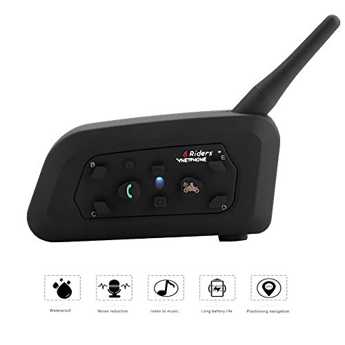 Interfono inalámbrico VNETPHONE V6-1200 de gran alcance con Bluetooth para motos 2