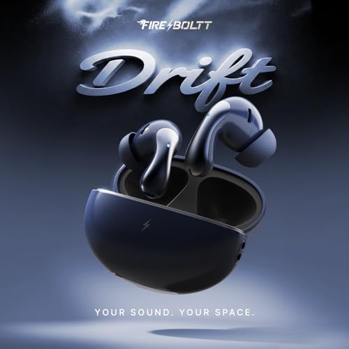 Image of Fire-Boltt Aero Drift TWS Earbuds Custom EQ Wireless Bluetooth 5.4 Music & App Support 50H Playtime Battery Display Fast Charging Case 50ms Low Latency Touch Controls Midnight Navy
