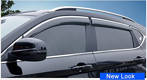 4Pcs Smoke Color Window Vent Shade Rain Guard Sun Guard Wind Guard Shied Chrome Trim For Nissan Sentra 2020 2021 #TOP7