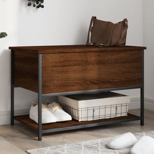 Banc de rangement en chêne marron pour optimiser l'espace - 2