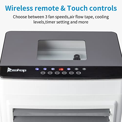 Winado Evaporative Air Cooler, 2650 Cfm Portable Swamp Cooler With Remote Control, 10.57 Gallon Large Water Tank, Air Cooler Cooling Fan With 3 Speeds, 2 Ice Packs, 8H Timer For Room Garage Commercial #TOP3