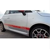 Fiat 500 side decal set 180cm (red)