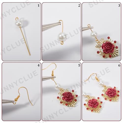 Aretes góticos DIY con gotas rojas y negras: kit de bisutería de Halloween 7
