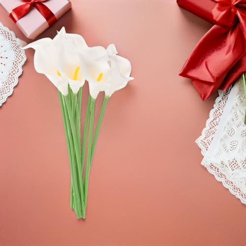Fleurs artificielles de calla en PU blanches pour bouquet et composition
