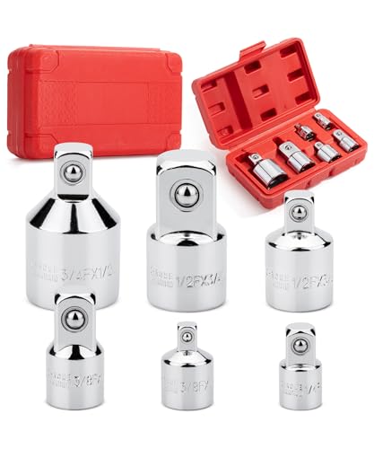 Bates- Impact Socket Adapter and Reducer Set, 6 pcs, Silver, 1/4
