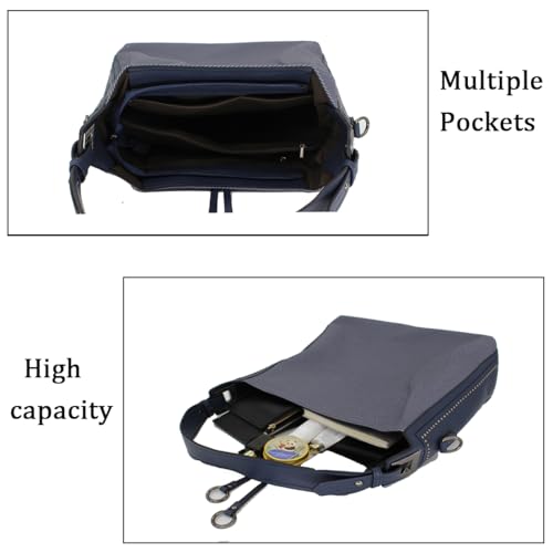Image of Designer Soft Leather Textured Large Capacity Shoulder Bag Trendy Crossbody Handbag For Women Bag Hobo Tote Purse