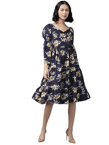 Image of Aarika Womens Dark Green Color Georgette Middi