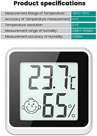 Digital Hygrometer Thermometer Mini, Indoor Room Temperature Monitor and Humidity Meter Temperature Humidity Gauge with Comfort Display, / Selectable for Home Office Car - 4 packs (black)