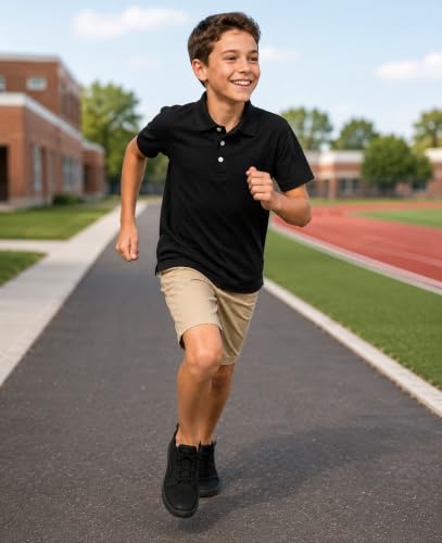 Image of uideazone Boys Polo Shirts Dry Fit Performance Golf Short Sleeve Casual School Uniform Size 5-14