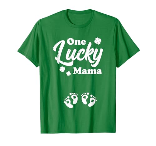 One Lucky Mama Shirt Mom of Twins St Patrick's Pregnancy T-Shirt