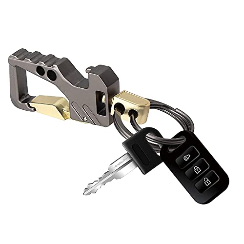 Image of Techpro Stainless Steel Keychain Heavy Duty Car Keychain For Men And Women Keyring - Black