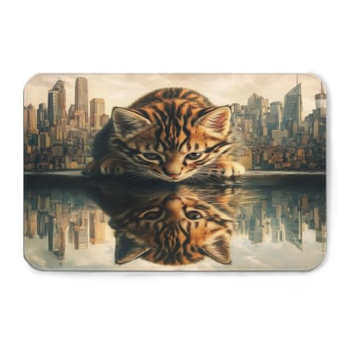 Alfombra de salón Tigerss de franela antideslizante para el hogar 4