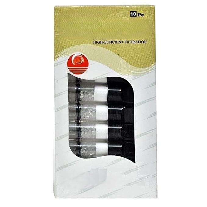 Cigarette Holder Filter Washable Mouthpiece Smoking Pipe Regular Size Reduce Tar (Special Lip Care) (Pack of 10 Black)