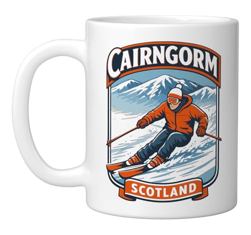 Cairngorm Scotland Ski Mountain Ceramic Mug White