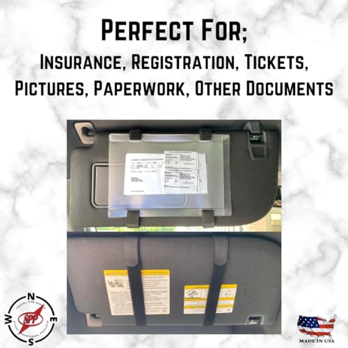 Stuart Promotional Products Car Registration and Insurance Holder Visor - Durable Elastic Band & Buckle Closure - Conveniently Stores Documents - Essential Car Accessory (Red/Red), Made in USA