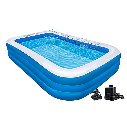 Inflatable Swimming Pool,428x210x60cm Full-Sized Swimming Pools Above Ground 3 Layer For Kids, Adults, Garden, Backyard…