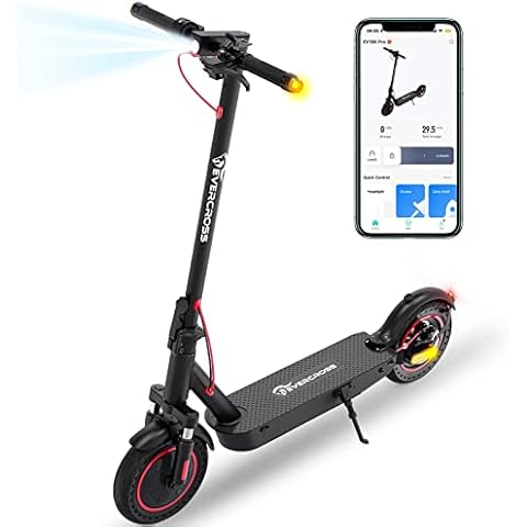 EVERCROSS EV10K PRO App-Enabled Electric Scooter, Scooter Adults with 500W Motor, Up to 19 MPH & 22 Miles E-Scooter, Lightweight Folding for 10'' Honeycomb Tires Cover