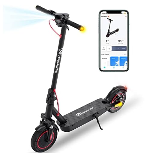 EVERCROSS EV10K PRO App-Enabled Electric Scooter, Electric Scooter Adults with 500W Motor, Up to 19 MPH & 22 Miles E-Scooter, Lightweight Folding Electric Scooter for Adults with 10'' Honeycomb Tires