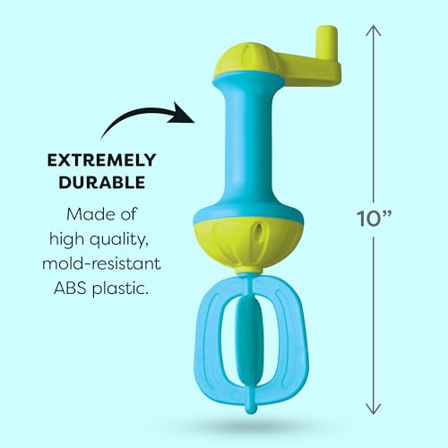 Image of HABA Toddler Bath Toys: Bubble Bath Kids Whisk - for Kids' Sensory Play, Motor Skills, and Bath Time Fun, Blue
