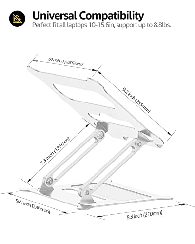 Urmust Laptop Notebook Stand Holder Adjustable Ultrabook Stand Riser Portable Compatible With Macbook Air Pro Hp Dell Xps Lenovo All Laptops 10-15.6"(Silver) #TOP4