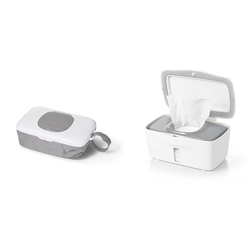 Miniatura 1 de OXO Tot On-The-Go Dispensador de toallitas con bolsa para pañales, color gris y dispensador de toallitas Tot Perfect Pull - Gris, 1 unidad (paquete