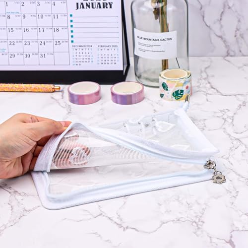 Image of White A6 Binder Zipper Lace Lover Budget Planner Cover