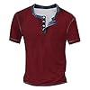Men's T-Shirt Short Sleeve Cotton T-Shirt for Leisure with Modern Design Comfortable to Wear, red, XXL #1