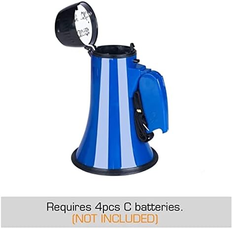 Portable Megaphone Bullhorn 25 Watt Compact Megaphone Speaker PA Bullhorn - with Built-in Siren, Voice Recorder, Opener Powerful and Lightweight Amplifiers(Nero)