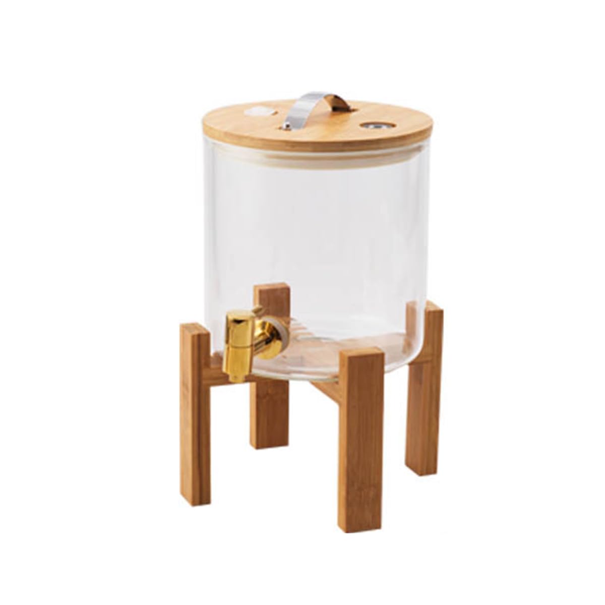 Distributeur de boissons en verre avec robinet d'eau glacée pour fêtes, distributeur de boissons, bocal avec robinet anti-fuite (5 L)