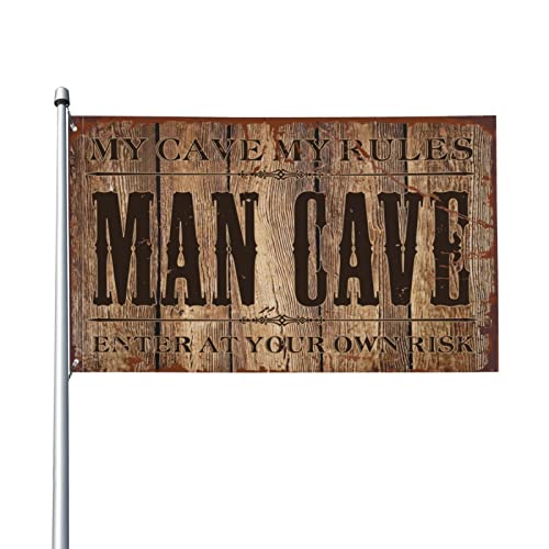 Bandera retro Enter at Your Own Risk de 152x244 cm para decoración de habitación de chicos