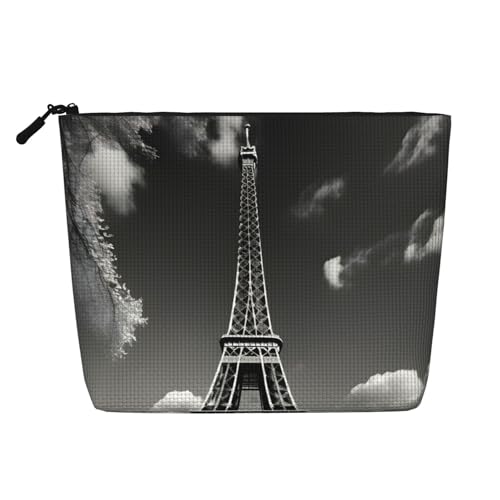 Kashinn Torre Eiffel di Parigi e stampa nuvola monostrato borsa per cosmetici in finta canapa portamonete per uso quotidiano in viaggio