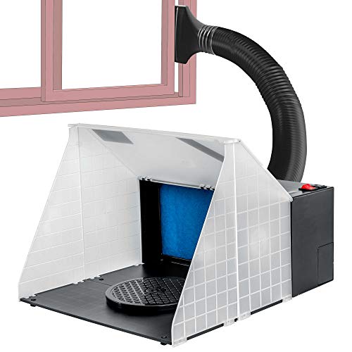Master Airbrush Portable Hobby Airbrush Craft Spray Booth (Without Optional Led Lighting) For Painting All Art, Cake, Craft, Hobby, Nails, T-Shirts & More. Includes 5.6Ft Exhaust Extension Hose #TOP1