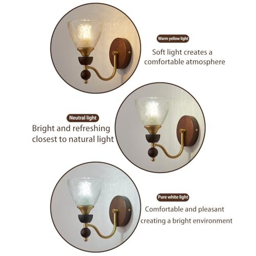 Aplique de pared madera sapeli para solucionar pasillos oscuros E27 5
