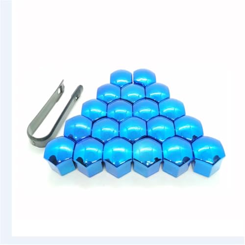 Cubre tornillos de llanta de 17mm a 21mm azul para cubos de rueda Peugeot