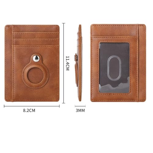 Slim PU Leather Mens Wallet with Card Holder for Airtag Minimalist Wallet Card Case with RFID Blocking Front Pocket3