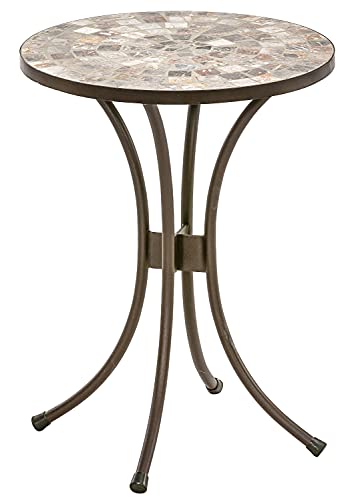 Dehner Blumenhocker Grazia Ø 41 cm Höhe 54 cm Metall/Stein mosaikoptik grau/braun