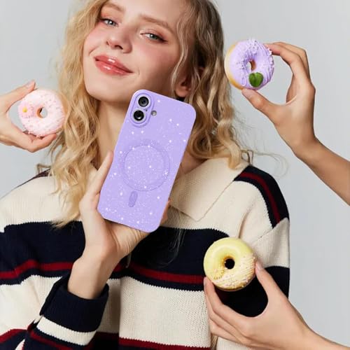 Coque iPhone 16 Plus violette compatible Magsafe protection fine caméra - 6