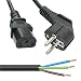 Cavo Alimentazione PC, 1.8m, Spina Schuko CEE-7/7 a Presa IEC-320-C13 per Computer, Stampante, Amplificatore Chitarra, TV, Monitor, Proiettore (SCHUKO AD ANGOLO)