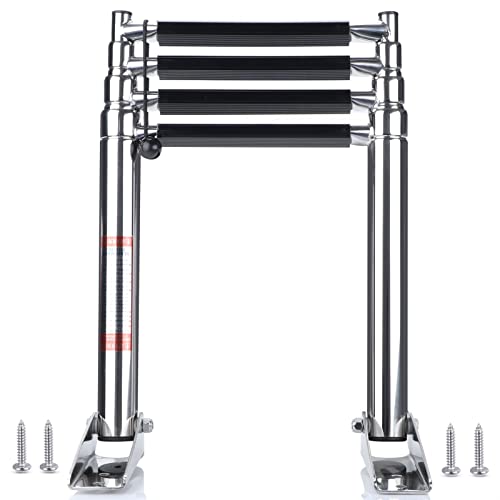 Échelle de bateau en acier inoxydable robuste 4 marches pour yacht de luxe