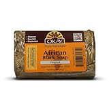 Okay Pure Naturals African Black Soap - Natural Black Soap Bar with Raw Shea Butter and Cocoa, Cleansing for Hair, Face & Skin for Women & Men - 8.5 oz (Pack of 1)
