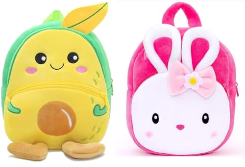 Image of blue tree Cute Boy's and Girl's Plush Bag Medium Quality Full Embroidery Designs Mini Travel Backpack Mango (Mango-konggi rabbit)