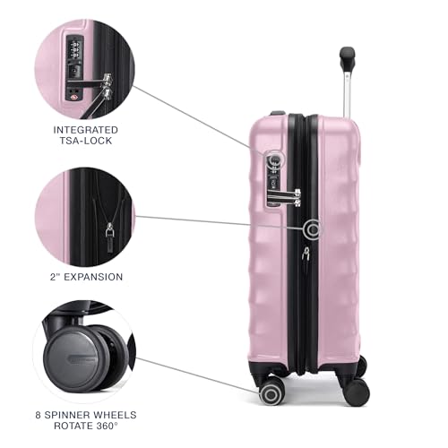 Image of Travelpro Maxlite Air V2 Hardside Expandable Carry on Luggage, 8 Spinner Wheels, Lightweight Hard Shell Suitcase, TSA lock, Pink, International Carry On 18-Inch