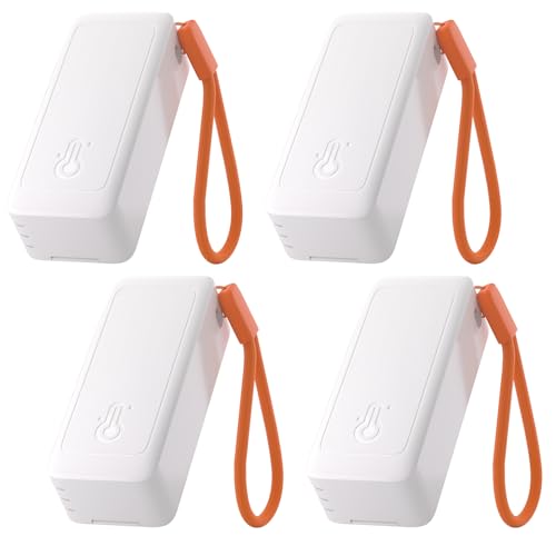 Image of SONOFF SNZB-02B AirGuard TH Lite Zigbee Temperature Humidity Sensor, Thermometer Hygrometer with App Alert, Remote Monitoring for Greenhouse & Wine Cellar, Works with Alexa & Google Home, 4-Pack