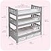 Badger Basket Convertible 3 in 1 Doll Bunk Bed - Stackable Triple Bed with with Bedding, Storage & Personalization Kit - Doll Furniture for Girls - Fits 14 to 20 Inch Dolls - Executive Gray