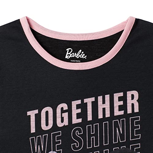 Barbie Girls Pajama Pants and Sleep Shirt Sets for Kids 4 Piece Sleepwear Set for Girls (as1, numeric, numeric_6, regular, Light Pink-black) - image 4